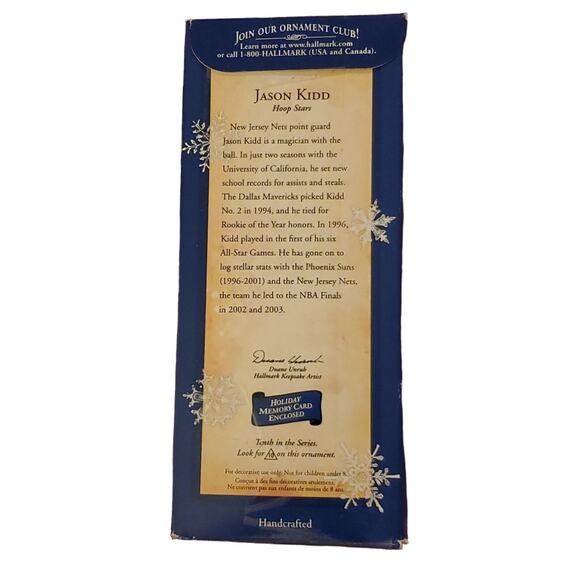 2004 Hallmark Cards Jason Kidd Jersey Nets NBA Basketball Christmas Ornament - Picture 7 of 8